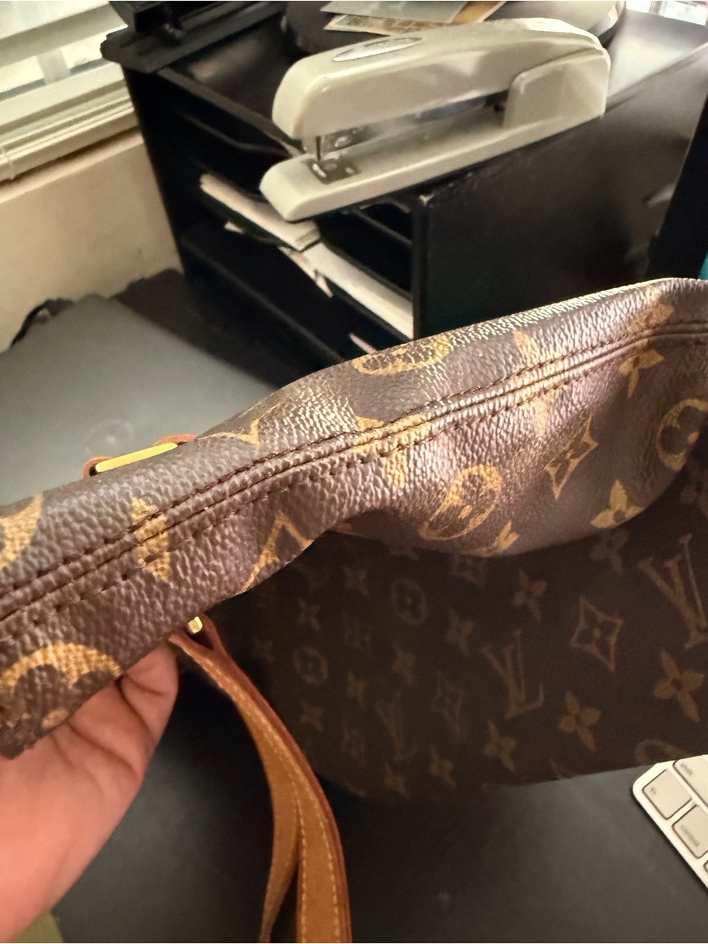 Canvas monogram Cabas Piano Shoulder Bag - Picture 14 of 14